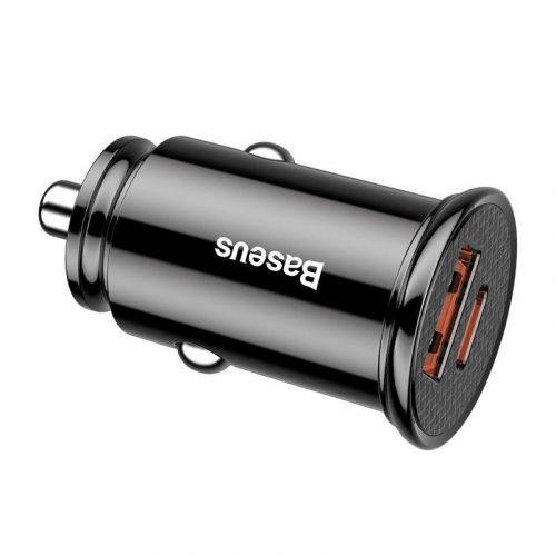 Baseus Circular PPS autós töltő, USB-A + USB-C, PD 3.0, QC 4.0, 30 W (CCALL-YS01) (fekete)