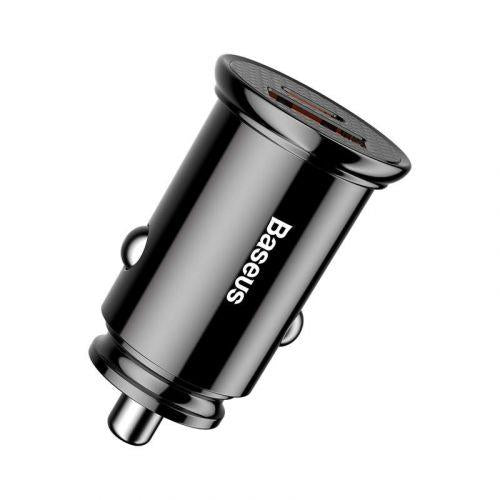 Baseus Circular PPS autós töltő, USB-A + USB-C, PD 3.0, QC 4.0, 30 W (CCALL-YS01) (fekete)