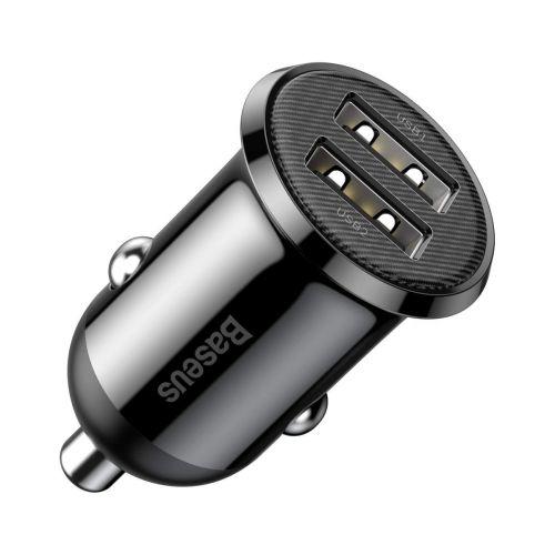 Baseus Pro autós szivargyújtó töltő, dupla USB, 4,8 A (CCALLP-01) (fekete)
