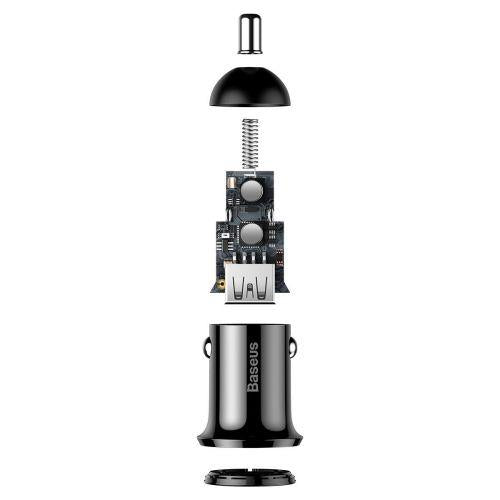 Baseus Pro autós szivargyújtó töltő, dupla USB, 4,8 A (CCALLP-01) (fekete)