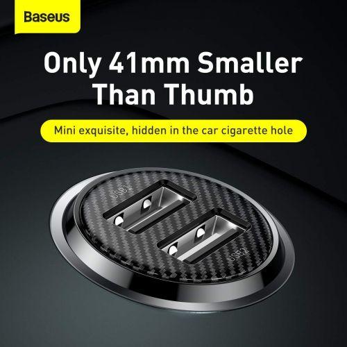 Baseus Pro autós szivargyújtó töltő, dupla USB, 4,8 A (CCALLP-01) (fekete)