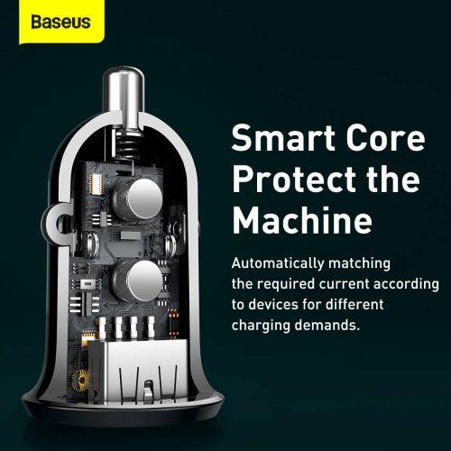 Baseus Pro autós szivargyújtó töltő, dupla USB, 4,8 A (CCALLP-01) (fekete)