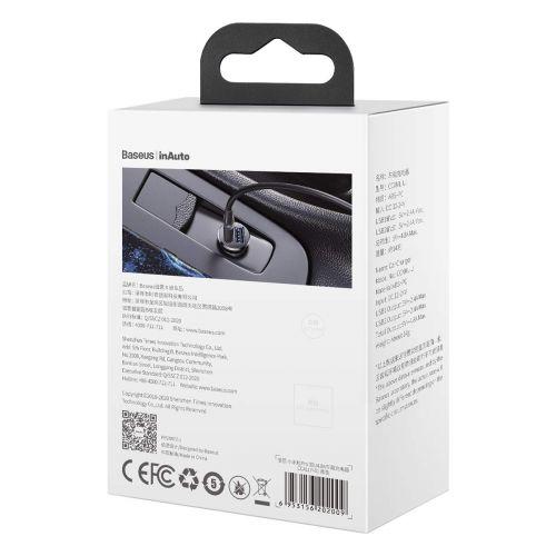 Baseus Pro autós szivargyújtó töltő, dupla USB, 4,8 A (CCALLP-01) (fekete)