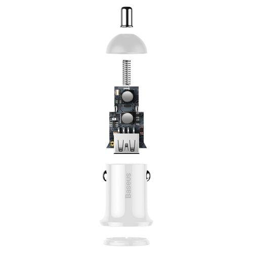 Baseus Pro autós töltő, 2 USB, 4,8 A (CCALLP-02) (fehér)