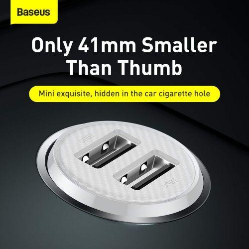 Baseus Pro autós töltő, 2 USB, 4,8 A (CCALLP-02) (fehér)