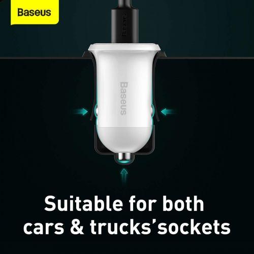 Baseus Pro autós töltő, 2 USB, 4,8 A (CCALLP-02) (fehér)