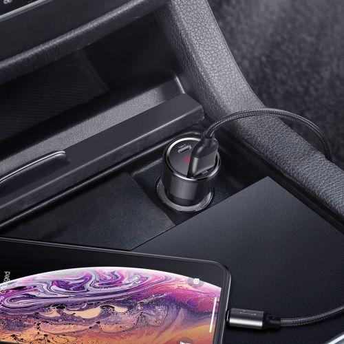 Baseus Magic Series PPS autós töltő digitális kijelzővel, USB-C PD + USB QC, 45W, CCMLC20C-01 (fekete)