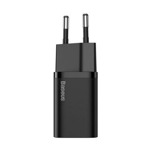 Baseus Super Si 1C utazó gyorstöltő, 25W, EU dugó, USB-C (CCSP020101) (fekete)