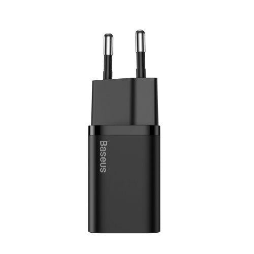 Baseus Super Si 1C utazó gyorstöltő, 25W, EU dugó, USB-C (CCSP020101) (fekete)