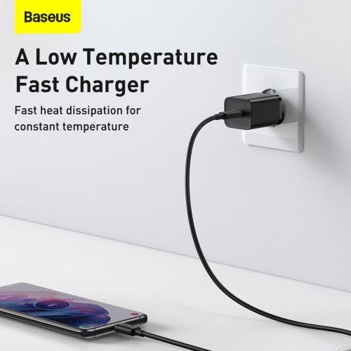 Baseus Super Si 1C utazó gyorstöltő, 25W, EU dugó, USB-C (CCSP020101) (fekete)