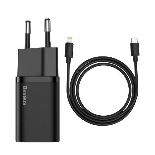 Baseus Super Si 1C hálózati gyorstöltő, USB-C, PD 30W, EU dugó (CCSUP-J01) (fekete)