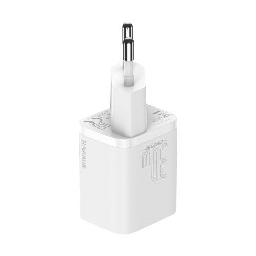 Baseus Super Si 1C hálózati töltő, USB-C, PD 30W, EU (CCSUP-J02) (fehér)