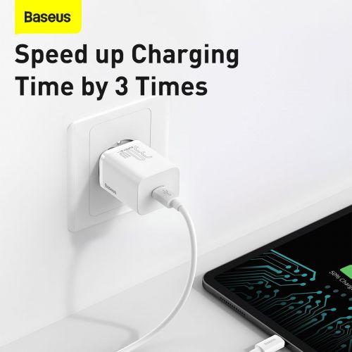 Baseus Super Si 1C hálózati töltő, USB-C, PD 30W, EU (CCSUP-J02) (fehér)