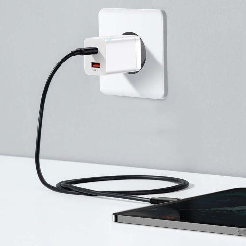 Baseus Super Si Pro mini hálózati gyorstöltő, USB-C + USB, PD 3.0, QC 3.0, 30 W, EU (fehér) (CCSUPP-E02)