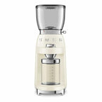 Smeg CGF11CREU kávédaráló (kúpos acél, 30 őrlési beállítás, 350 g tartály, prémium alumínium ház, 150 W, krém)