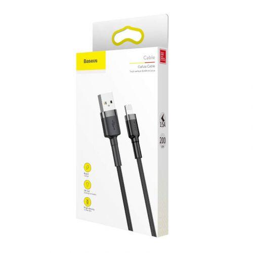 Baseus Cafule USB / Lightning kábel, 1,5A, 2 m (CALKLF-CG1) (szürke-fekete)
