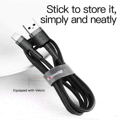 Baseus Cafule USB / Lightning kábel, 1,5A, 2 m (CALKLF-CG1) (szürke-fekete)