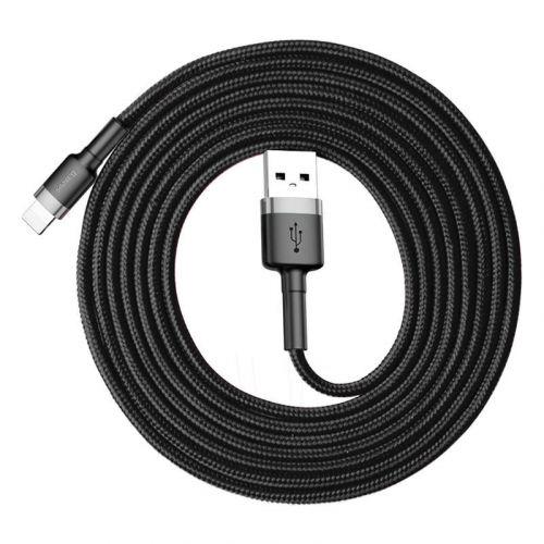 Baseus Cafule USB / Lightning kábel, 1,5A, 2 m (CALKLF-CG1) (szürke-fekete)