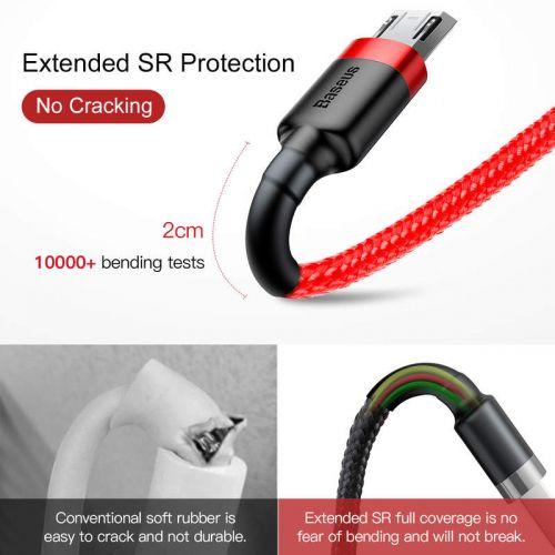 Baseus Cafule micro USB kábel, 2,4 A, 1 m, (CAMKLF-B09) (piros)
