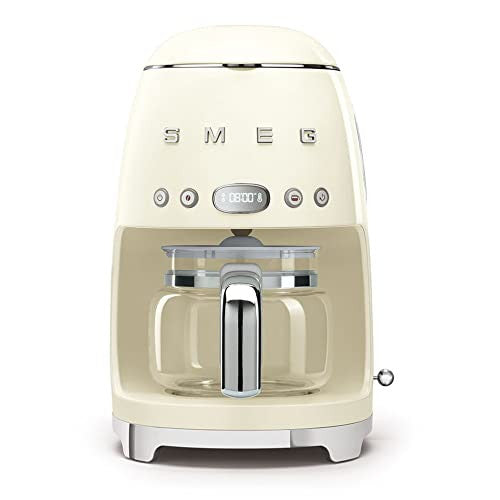 Smeg DCF02CREU filteres kávéfőző (aroma és automatikus indítás, üvegkancsó 12 csészéig, 2 intenzitási szint, melegítő funkció, 1050 W, krém)