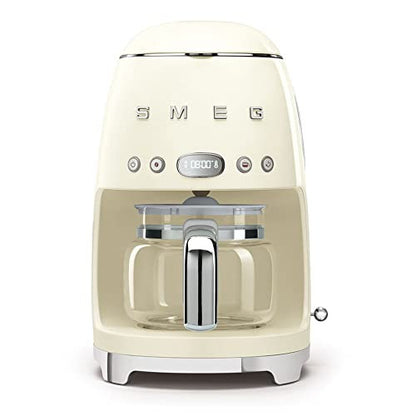 Smeg DCF02CREU filteres kávéfőző (aroma és automatikus indítás, üvegkancsó 12 csészéig, 2 intenzitási szint, melegítő funkció, 1050 W, krém)