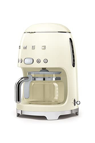 Smeg DCF02CREU filteres kávéfőző (aroma és automatikus indítás, üvegkancsó 12 csészéig, 2 intenzitási szint, melegítő funkció, 1050 W, krém)