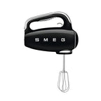Smeg HMF01BLEU elektromos mixer, 9 sebesség, turbó, sima indítás, 4 habverő, 2 dagasztókar, bevonatos, 250 W (fekete)