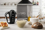 Smeg HMF01BLEU elektromos mixer, 9 sebesség, turbó, sima indítás, 4 habverő, 2 dagasztókar, bevonatos, 250 W (fekete)