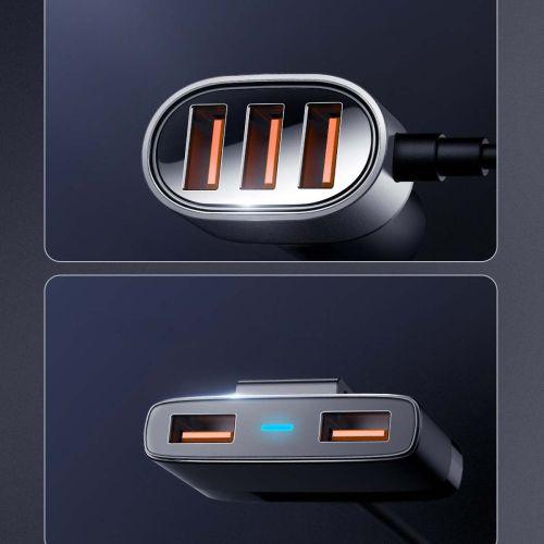 Joyroom JR-CL03 autós töltő, 5 az 1-ben, 5 × USB, 31W (fekete)
