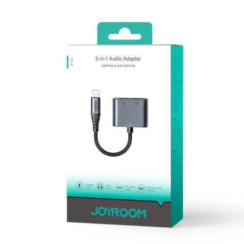 Joyroom JR-SY-L02 DAC adapter, 2 az 1-ben Type-C – Type-C/Type-C, 60 W, 0,12 m (fekete)