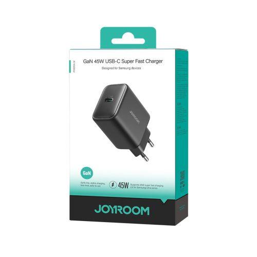 Joyroom TCG13 GaN hálózati töltő, USB-C, 45W, PD 3.0, QC 3.0, SFC 2.0, PPS (fekete)