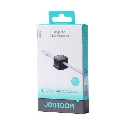 Joyroom JR-ZS368 mágneses kábelrendező, legfeljebb 7,5 mm átmérőjű kábelekhez, 3 darabos (fekete)