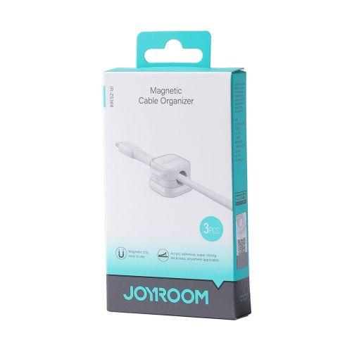 Joyroom JR-ZS368 mágneses kábelrendező, max. 7,5 mm átmérőjű kábelekhez, 3 darabos (fehér)