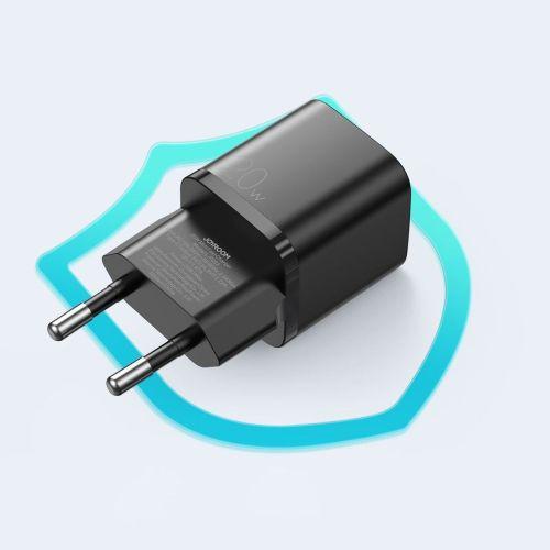 Joyroom L-P202 utazási töltő, USB-C, QC 3.0, PD 3.0, AFC, 20W, EU (fekete)