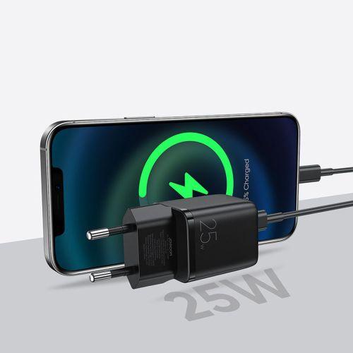 Joyroom L-P251 utazótöltő, Mini USB-C, PPS, PD 25W, EU (fekete)