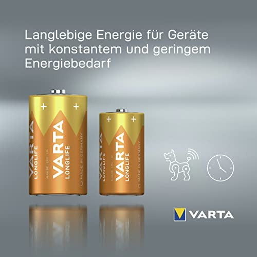 VARTA D Mono elem, 6 darabos, Longlife, alkáli, 1,5V távirányítókhoz