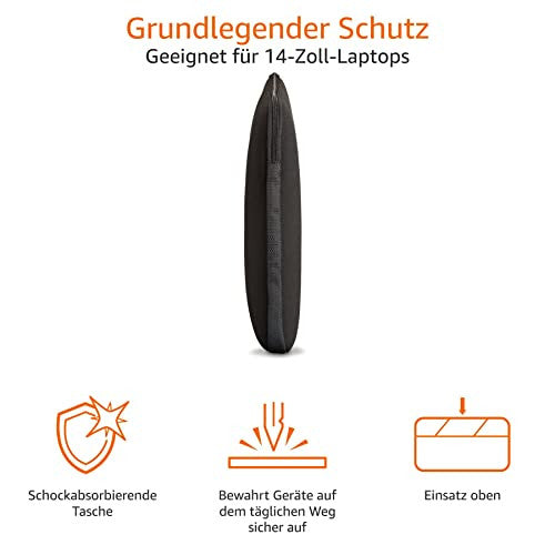Amazon Basics 14 hüvelykes laptop tok, fekete
