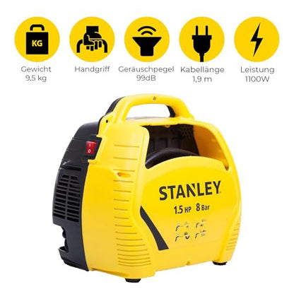 Stanley - légkompresszor készlet - 1.5 LE/8 bar - tartozékokkal