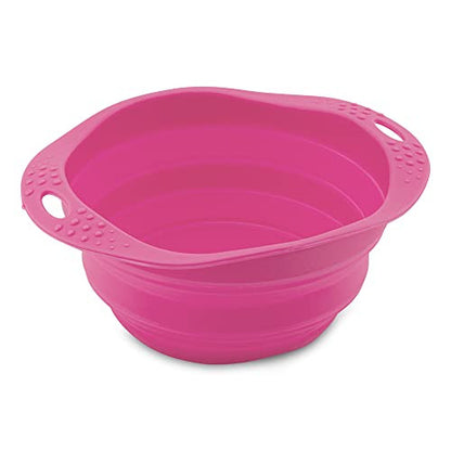 Beco Travel Bowl - összecsukható szilikon etetőtál kutyáknak L - rózsaszín