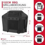 Unicook BBQ takaró 60 hüvelyk, vízálló kültéri gázgrill takaró fekete, 152 x 58 x 107