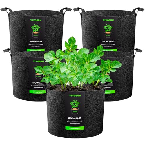 VIVOSUN ültető zsákok, nemszőtt anyag, fekete 20 gallon