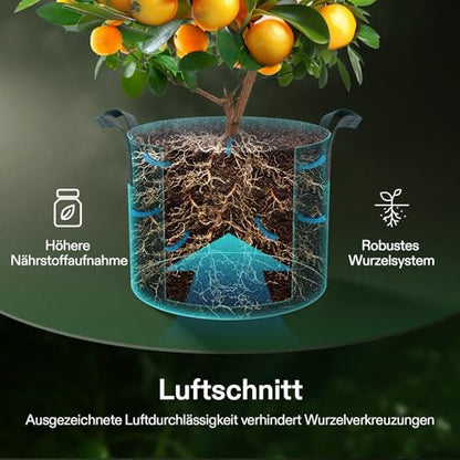 VIVOSUN ültető zsákok, nemszőtt anyag, fekete 20 gallon