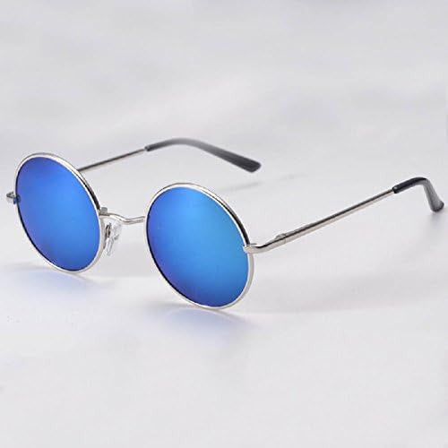 Generic Blue 2016 retro napszemüveg kerek lencse, fémes tükröződő, vintage