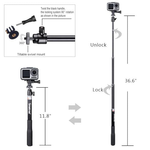 Smatree SmaPole Q3S teleszkópos szelfibot állvány GoPro, DJI, Insta 360, akciókamera