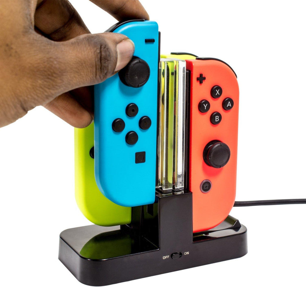 Orzly Nintendo Switch Joy-Con töltőállomás 4 darabos, USB, Type C kábel