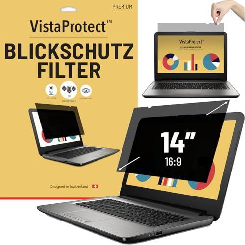 VistaProtect - Premium adatvédelmi szűrő és kékfény szűrő laptophoz 14 hüvelyk