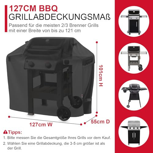 Unicook BBQ takaró, vízálló erős 2 égős kis gázgrill takaró 81 cm, fekete