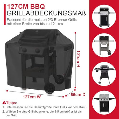 Unicook BBQ takaró, vízálló erős 2 égős kis gázgrill takaró 81 cm, fekete