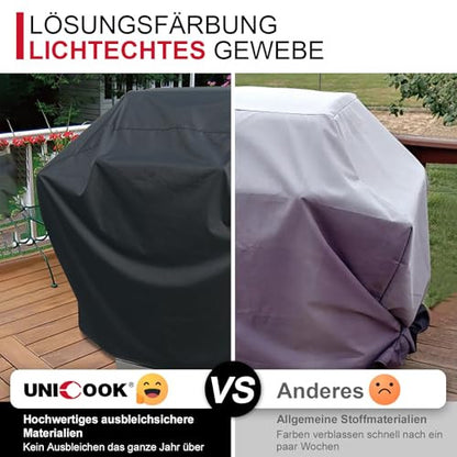 Unicook BBQ takaró, vízálló erős 2 égős kis gázgrill takaró 81 cm, fekete