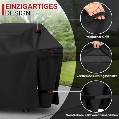 Unicook BBQ takaró, vízálló erős 2 égős kis gázgrill takaró 81 cm, fekete